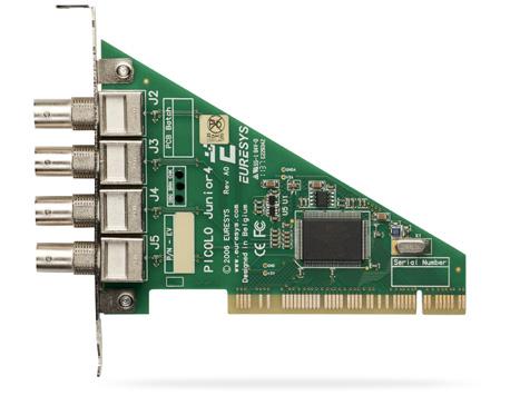 32-bit 33 MHz PCI bus Acquisition of composite or separate video (S-Video) signals One video decoder, 25/30 images per second