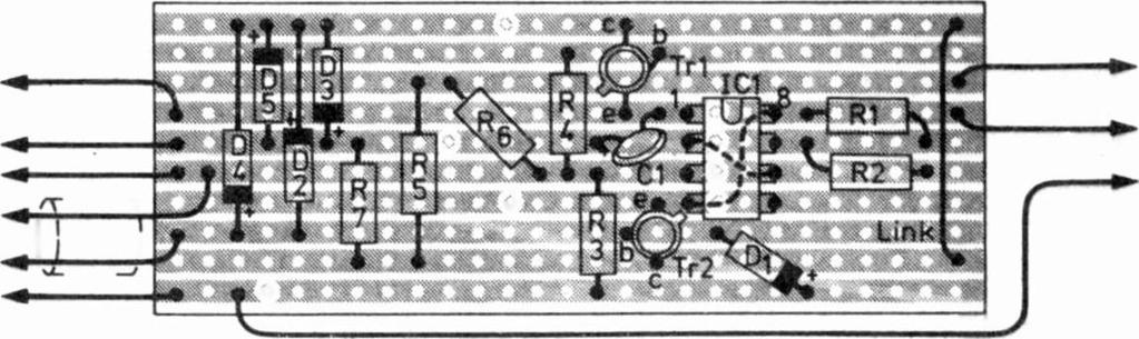 Steps must be taken to ensure that this "diode" does not in fact conduct and give an o.k. indication, and this is where the diodes D2 - D5 come into the story.