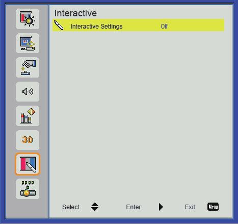 User Controls Interactive The Interactive function is available when displaying graphic source from HDMI/ VGA input. Other sources are not supported.
