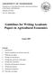Guidelines for Writing Academic Papers in Agricultural Economics