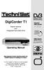 DigiCorder T1. Operating Manual. Digital receiver with integrated hard disk drive