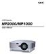 LCD Projector NP2000/NP1000. User s Manual