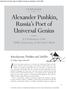Alexander Pushkin, Russia s Poet of Universal Genius