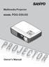 Multimedia Projector MODEL PDG-DSU30. Owner's Manual