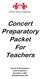 Concert Preparatory Packet For Teachers