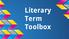 Literary Term Toolbox