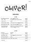 SONG PACKET ACT ONE. Food, Glorious Food (5M) (Oliver, 3 solos and Chorus) (page 1) Oliver (5M) (Mr. Bumble, Widow Corney and Chorus) (page 2)