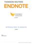 INTRODUCTION TO ENDNOTE