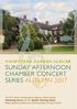 SUNDAY AFTERNOON CHAMBER CONCERT SERIES AUTUMN 2017