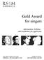 Gold Award for singers