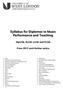 Syllabus for Diplomas in Music Performance and Teaching