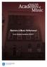 Bachelor in Music Performance. Vocal Studies Handbook 2016/17