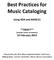 Best Practices for Music Cataloging