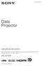 Data Projector. Operating Instructions VPL-GT (1)
