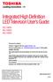 Integrated High Definition LED Television User s Guide: