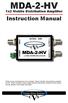MDA-2-HV. 1x2 Moblie Distribution Amplifier. Instruction Manual