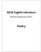 GCSE English Literature. Revision Resources Poetry