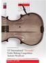 Museo del Violino. 15 th International Triennale Violin Making Competition Antonio Stradivari
