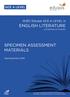 ENGLISH LITERATURE SPECIMEN ASSESSMENT MATERIALS GCE A LEVEL. WJEC Eduqas GCE A LEVEL in. Teaching from 2015 ACCREDITED BY OFQUAL