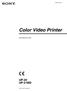 (1) Color Video Printer. Instructions for Use UP-20 UP-21MD Sony Corporation