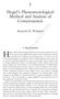 1 Hegel s Phenomenological Method and Analysis of Consciousness. Kenneth R. Westphal. 1 Introduction
