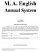 M. A. English. Annual System. M. A. English (Annual System) SCHEME OF EXAMINATION