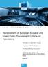 Development of European Ecolabel and Green Public Procurement Criteria for Televisions