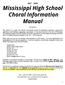 Mississippi High School Choral Information Manual