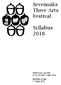Sevenoaks Three Arts Festival. Syllabus FESTIVAL DATES 9, 10, 16 and 17 June 2018