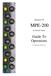 Element 78 MPE-200. by Summit Audio. Guide To Operations. for software version 1.23
