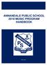 ANNANDALE PUBLIC SCHOOL 2018 MUSIC PROGRAM HANDBOOK
