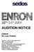 AUDITION NOTICE. ENRON By Lucy Prebble