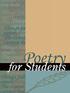 Poetry for Students. Copyright Notice. Staff