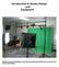 Introduction to Studio Design and Equipment. Studio setup with lighting truss, background stand with green screen and fluorescent lights