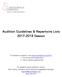 Audition Guidelines & Repertoire Lists Season