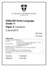 ENGLISH Home Language Grade 11 Paper 2: Literature 5 June 2015
