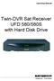 Operating Manual. Twin-DVR Sat Receiver UFD 580/580S with Hard Disk Drive