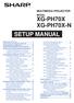MULTIMEDIA PROJECTOR MODEL XG-PH70X XG-PH70X-N SETUP MANUAL