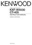 STEREO CASSETTE TAPE DECK KXF-W4030 CT-405 INSTRUCTION MANUAL KENWOOD CORPORATION B (EN)