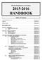 Florida Bandmasters Association HANDBOOK. Table of Contents