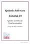 Quintic Software Tutorial 10