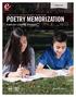 Student Pages. Linguistic Development through. Poetry Memorization. by Andrew Pudewa