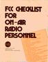 RADIO FOR OM -AIR PERS FCC CHECKLIST. Pm Contestsod. Eme`gen 0En9` eec`n9opec toc`cens\n9. 0poyo\o, poincpoint. .,\nn\dént\fic tionnovnceen.