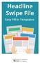 Table of Contents: Headline Swipe File presented by /19