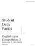 Wharton County Junior College. Student Daily Packet. English 1302 Composition II. Instructor: D. Glen Smith. Fall updated