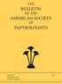 BULLETIN OF THE AMERICAN SOCIETY OF PAPYROLOGISTS