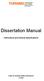 Dissertation Manual. Instructions and General Specifications