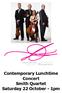 Contemporary Lunchtime Concert Smith Quartet Saturday 22 October - 1pm