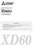 XD60. User Manual DATA PROJECTOR MODEL XD60U