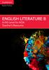Brighter Thinking. ENGLISH LITERATURE B A /AS Level for AQA Teacher s Resource